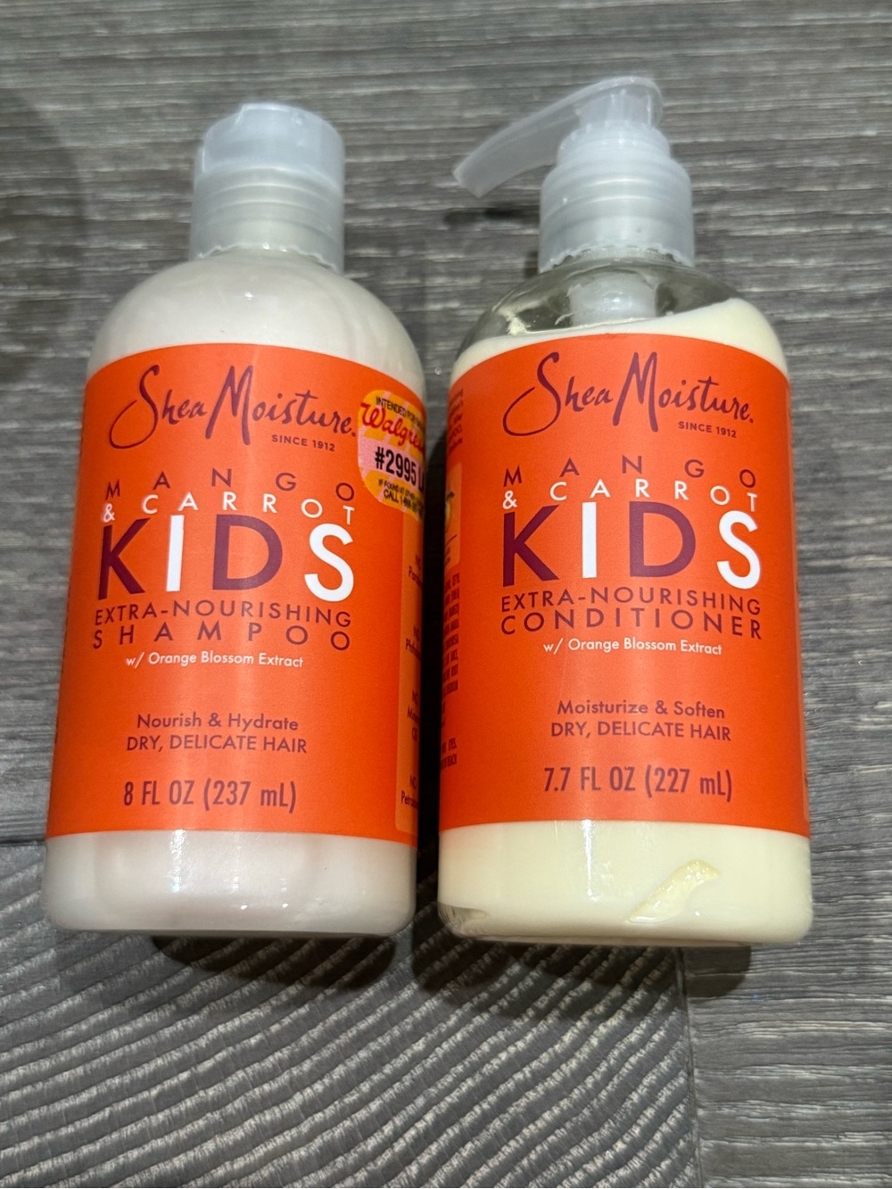 NWT Shea Moisture Mango & Carrot Kids Shampoo and Conditioner set
